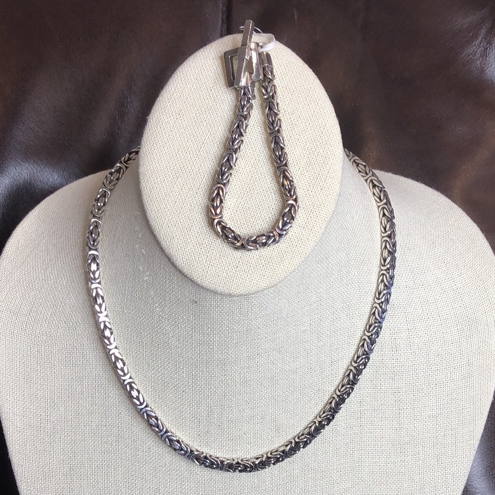 LOIS HILL Sterling Silver Byzantine Toggle Necklace and Bracelet Set - Picture 17 of 17